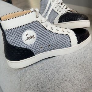 Christian Louboutin Beige and Black Interior Sneakers
